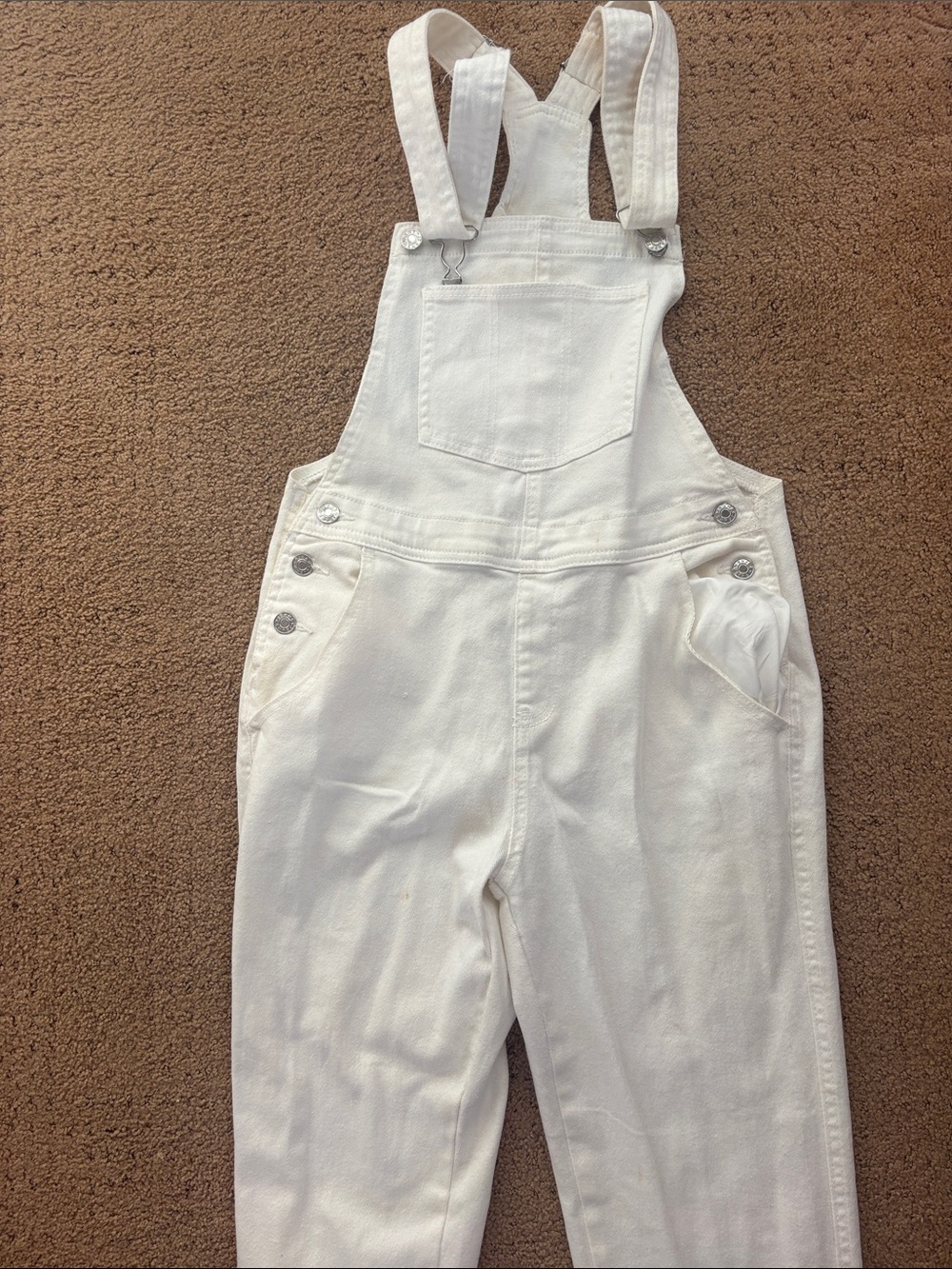 White Denim Overalls - Classic Bib Jumpsuit